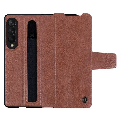 Кожаная накладка Nillkin Aoge (с держателем ручки) для Samsung Galaxy Z Fold3 Коричневый Кожаная накладка Nillkin Aoge (с держателем ручки) для Samsung Galaxy Z Fold3 Коричневый