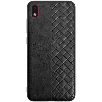 Кожаная накладка WeaveSide (PU) для Samsung Galaxy M01 Core / A01 Core Черный Кожаная накладка WeaveSide (PU) для Samsung Galaxy M01 Core / A01 Core Черный