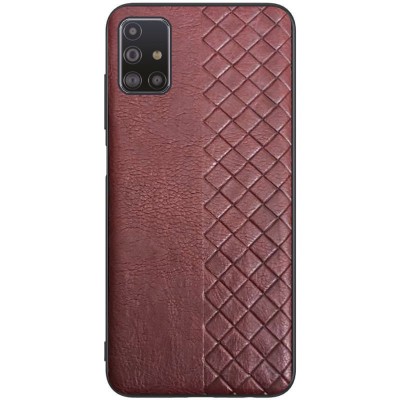 Кожаная накладка WeaveSide (PU) для Samsung Galaxy M31s Темно-коричневый Кожаная накладка WeaveSide (PU) для Samsung Galaxy M31s Темно-коричневый