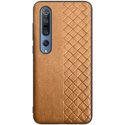 Кожаная накладка WeaveSide (PU) для Xiaomi Mi 10 / Mi 10 Pro Коричневый Кожаная накладка WeaveSide (PU) для Xiaomi Mi 10 / Mi 10 Pro Коричневый