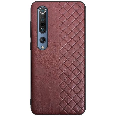 Кожаная накладка WeaveSide (PU) для Xiaomi Mi 10 / Mi 10 Pro Темно-коричневый Кожаная накладка WeaveSide (PU) для Xiaomi Mi 10 / Mi 10 Pro Темно-коричневый