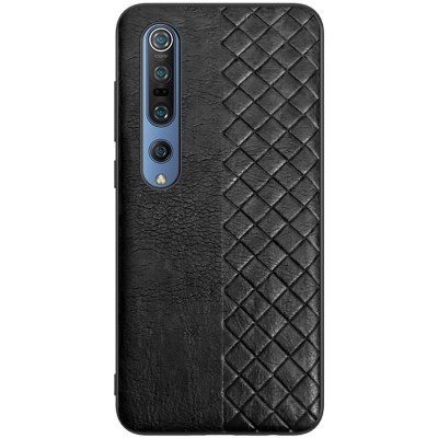 Кожаная накладка WeaveSide (PU) для Xiaomi Mi 10 / Mi 10 Pro Черный Кожаная накладка WeaveSide (PU) для Xiaomi Mi 10 / Mi 10 Pro Черный