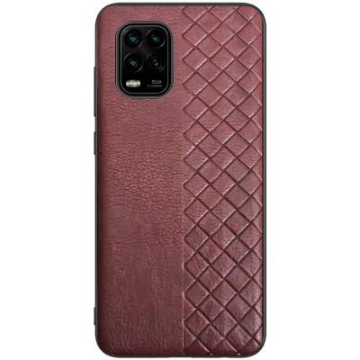 Кожаная накладка WeaveSide (PU) для Xiaomi Mi 10 Lite Темно-коричневый Кожаная накладка WeaveSide (PU) для Xiaomi Mi 10 Lite Темно-коричневый