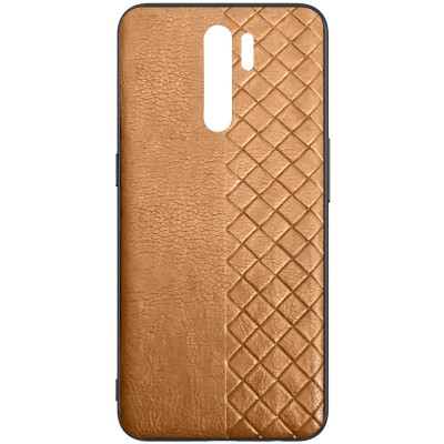 Кожаная накладка WeaveSide (PU) для Xiaomi Redmi 9 Коричневый Кожаная накладка WeaveSide (PU) для Xiaomi Redmi 9 Коричневый