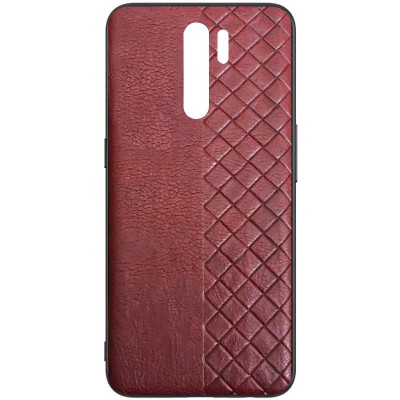 Кожаная накладка WeaveSide (PU) для Xiaomi Redmi 9 Темно-коричневый Кожаная накладка WeaveSide (PU) для Xiaomi Redmi 9 Темно-коричневый
