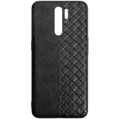 Кожаная накладка WeaveSide (PU) для Xiaomi Redmi 9 Черный Кожаная накладка WeaveSide (PU) для Xiaomi Redmi 9 Черный