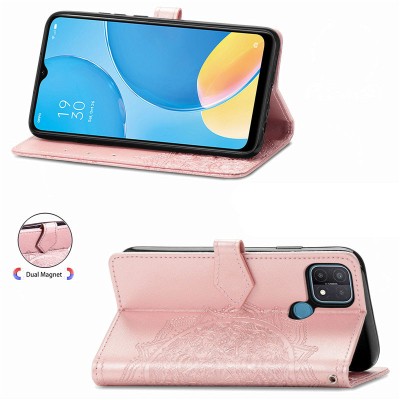 Кожаный чехол (книжка) Art Case с визитницей для Oppo A15 / A15s Розовый Кожаный чехол (книжка) Art Case с визитницей для Oppo A15 / A15s Розовый