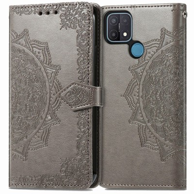 Кожаный чехол (книжка) Art Case с визитницей для Oppo A15 / A15s Серый Кожаный чехол (книжка) Art Case с визитницей для Oppo A15 / A15s Серый