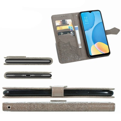 Кожаный чехол (книжка) Art Case с визитницей для Oppo A15 / A15s Серый Кожаный чехол (книжка) Art Case с визитницей для Oppo A15 / A15s Серый