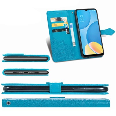 Кожаный чехол (книжка) Art Case с визитницей для Oppo A15 / A15s Синий Кожаный чехол (книжка) Art Case с визитницей для Oppo A15 / A15s Синий