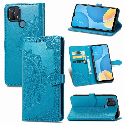 Кожаный чехол (книжка) Art Case с визитницей для Oppo A15 / A15s Синий Кожаный чехол (книжка) Art Case с визитницей для Oppo A15 / A15s Синий