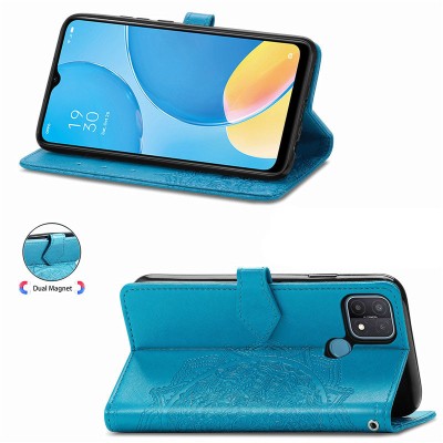 Кожаный чехол (книжка) Art Case с визитницей для Oppo A15 / A15s Синий Кожаный чехол (книжка) Art Case с визитницей для Oppo A15 / A15s Синий