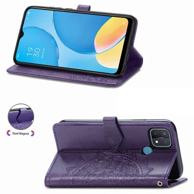 Кожаный чехол (книжка) Art Case с визитницей для Oppo A15 / A15s Фиолетовый Кожаный чехол (книжка) Art Case с визитницей для Oppo A15 / A15s Фиолетовый
