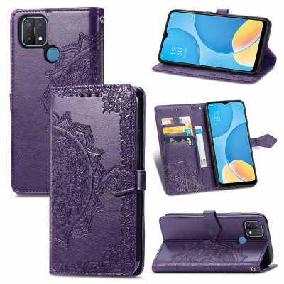Кожаный чехол (книжка) Art Case с визитницей для Oppo A15 / A15s Фиолетовый Кожаный чехол (книжка) Art Case с визитницей для Oppo A15 / A15s Фиолетовый
