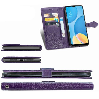 Кожаный чехол (книжка) Art Case с визитницей для Oppo A15 / A15s Фиолетовый Кожаный чехол (книжка) Art Case с визитницей для Oppo A15 / A15s Фиолетовый