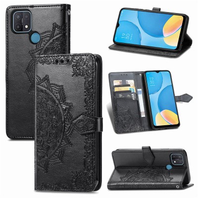 Кожаный чехол (книжка) Art Case с визитницей для Oppo A15 / A15s Черный Кожаный чехол (книжка) Art Case с визитницей для Oppo A15 / A15s Черный