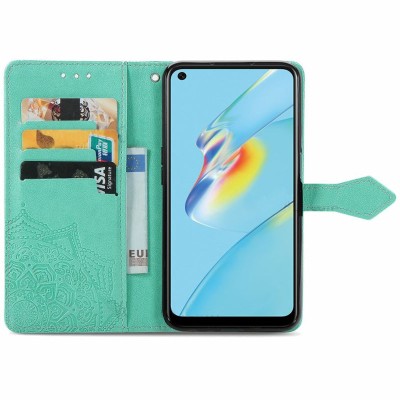 Кожаный чехол (книжка) Art Case с визитницей для Oppo A54 4G Бирюзовый Кожаный чехол (книжка) Art Case с визитницей для Oppo A54 4G Бирюзовый