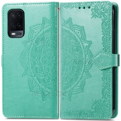 Кожаный чехол (книжка) Art Case с визитницей для Oppo A54 4G Бирюзовый Кожаный чехол (книжка) Art Case с визитницей для Oppo A54 4G Бирюзовый