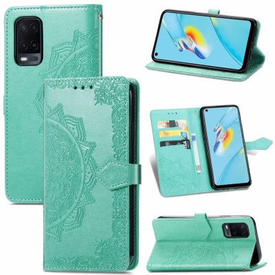 Кожаный чехол (книжка) Art Case с визитницей для Oppo A54 4G Бирюзовый Кожаный чехол (книжка) Art Case с визитницей для Oppo A54 4G Бирюзовый