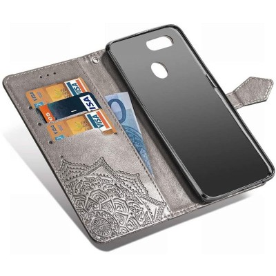 Кожаный чехол (книжка) Art Case с визитницей для Oppo A5s / Oppo A12 Серый Кожаный чехол (книжка) Art Case с визитницей для Oppo A5s / Oppo A12 Серый