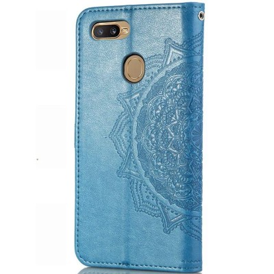 Кожаный чехол (книжка) Art Case с визитницей для Oppo A5s / Oppo A12 Синий