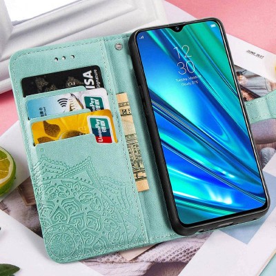 Кожаный чехол (книжка) Art Case с визитницей для Realme 5 / 6i Бирюзовый Кожаный чехол (книжка) Art Case с визитницей для Realme 5 / 6i Бирюзовый
