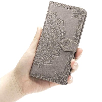 Кожаный чехол (книжка) Art Case с визитницей для Realme 5 / 6i Серый Кожаный чехол (книжка) Art Case с визитницей для Realme 5 / 6i Серый