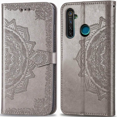 Кожаный чехол (книжка) Art Case с визитницей для Realme 5 / 6i Серый Кожаный чехол (книжка) Art Case с визитницей для Realme 5 / 6i Серый
