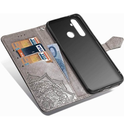 Кожаный чехол (книжка) Art Case с визитницей для Realme 5 / 6i Серый Кожаный чехол (книжка) Art Case с визитницей для Realme 5 / 6i Серый