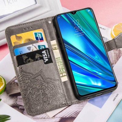 Кожаный чехол (книжка) Art Case с визитницей для Realme 5 / 6i Серый Кожаный чехол (книжка) Art Case с визитницей для Realme 5 / 6i Серый