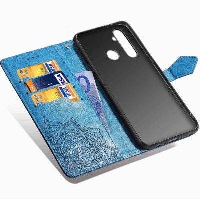 Кожаный чехол (книжка) Art Case с визитницей для Realme 5 / 6i Синий Кожаный чехол (книжка) Art Case с визитницей для Realme 5 / 6i Синий