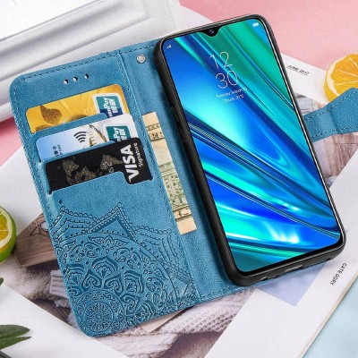 Кожаный чехол (книжка) Art Case с визитницей для Realme 5 / 6i Синий Кожаный чехол (книжка) Art Case с визитницей для Realme 5 / 6i Синий