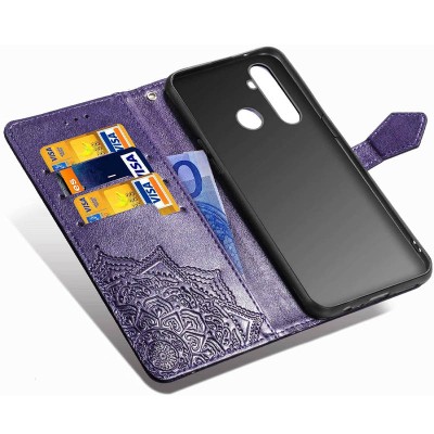 Кожаный чехол (книжка) Art Case с визитницей для Realme 5 / 6i Фиолетовый Кожаный чехол (книжка) Art Case с визитницей для Realme 5 / 6i Фиолетовый