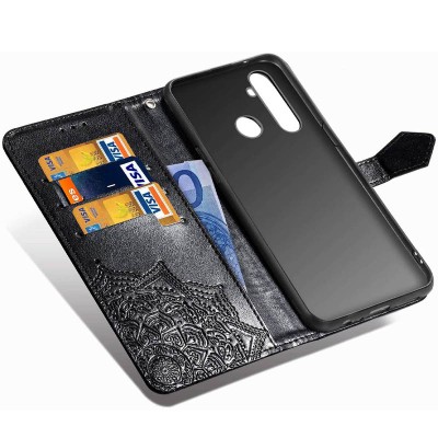 Кожаный чехол (книжка) Art Case с визитницей для Realme 5 / 6i Черный Кожаный чехол (книжка) Art Case с визитницей для Realme 5 / 6i Черный