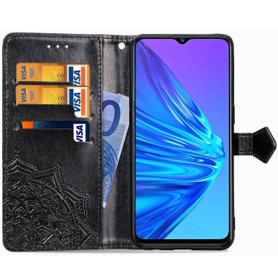 Кожаный чехол (книжка) Art Case с визитницей для Realme 5 / 6i Черный Кожаный чехол (книжка) Art Case с визитницей для Realme 5 / 6i Черный