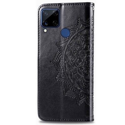 Кожаный чехол (книжка) Art Case с визитницей для Realme C15 / C12 Черный Кожаный чехол (книжка) Art Case с визитницей для Realme C15 / C12 Черный