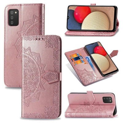 Кожаный чехол (книжка) Art Case с визитницей для Samsung Galaxy A02s Розовый Кожаный чехол (книжка) Art Case с визитницей для Samsung Galaxy A02s Розовый