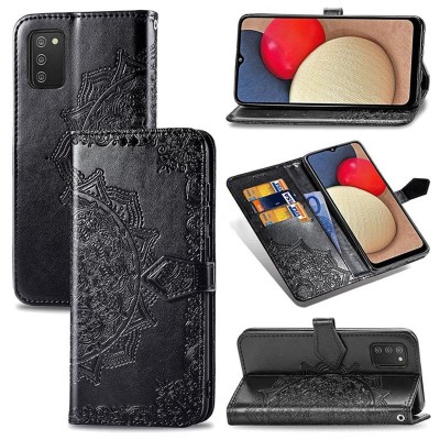 Кожаный чехол (книжка) Art Case с визитницей для Samsung Galaxy A02s Черный Кожаный чехол (книжка) Art Case с визитницей для Samsung Galaxy A02s Черный
