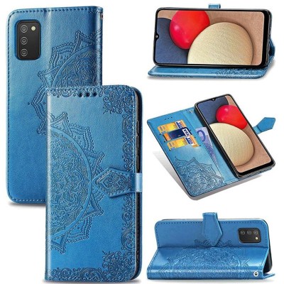 Кожаный чехол (книжка) Art Case с визитницей для Samsung Galaxy A03s Синий Кожаный чехол (книжка) Art Case с визитницей для Samsung Galaxy A03s Синий
