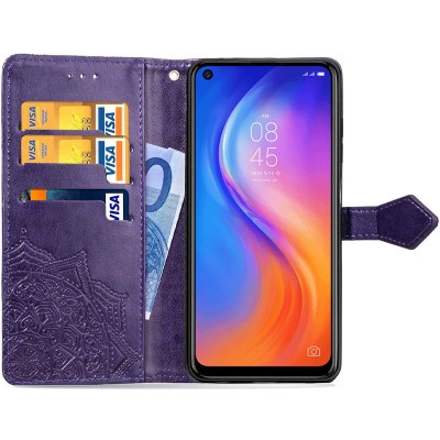Кожаный чехол (книжка) Art Case с визитницей для TECNO Spark 6 Фиолетовый Кожаный чехол (книжка) Art Case с визитницей для TECNO Spark 6 Фиолетовый