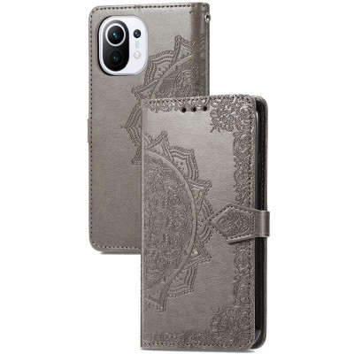 Кожаный чехол (книжка) Art Case с визитницей для Xiaomi Mi 11 Lite Серый Кожаный чехол (книжка) Art Case с визитницей для Xiaomi Mi 11 Lite Серый