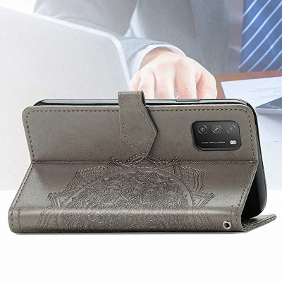 Кожаный чехол (книжка) Art Case с визитницей для Xiaomi Poco M3 Серый Кожаный чехол (книжка) Art Case с визитницей для Xiaomi Poco M3 Серый