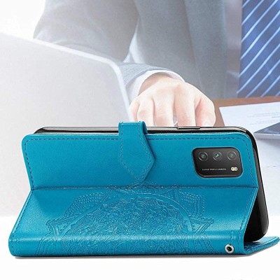 Кожаный чехол (книжка) Art Case с визитницей для Xiaomi Poco M3 Синий Кожаный чехол (книжка) Art Case с визитницей для Xiaomi Poco M3 Синий