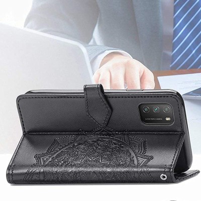 Кожаный чехол (книжка) Art Case с визитницей для Xiaomi Poco M3 Черный Кожаный чехол (книжка) Art Case с визитницей для Xiaomi Poco M3 Черный