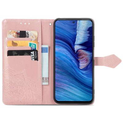 Кожаный чехол (книжка) Art Case с визитницей для Xiaomi Redmi Note 10 5G / Poco M3 Pro Розовый