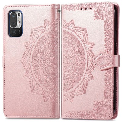Кожаный чехол (книжка) Art Case с визитницей для Xiaomi Redmi Note 10 5G / Poco M3 Pro Розовый