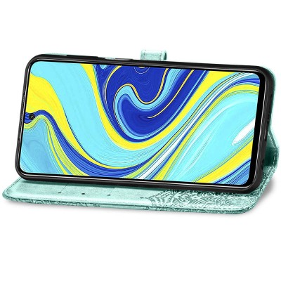 Кожаный чехол (книжка) Art Case с визитницей для Xiaomi Redmi Note 9 / Redmi 10X Бирюзовый Кожаный чехол (книжка) Art Case с визитницей для Xiaomi Redmi Note 9 / Redmi 10X Бирюзовый