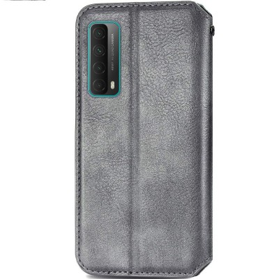 Кожаный чехол книжка GETMAN Cubic (PU) для Huawei P Smart (2021) / Y7a Серый Кожаный чехол книжка GETMAN Cubic (PU) для Huawei P Smart (2021) / Y7a Серый