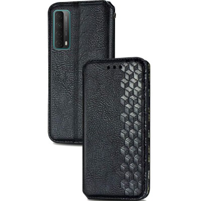 Кожаный чехол книжка GETMAN Cubic (PU) для Huawei P Smart (2021) / Y7a Черный