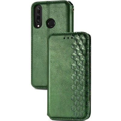 Кожаный чехол книжка GETMAN Cubic (PU) для Huawei Y6p Зеленый Кожаный чехол книжка GETMAN Cubic (PU) для Huawei Y6p Зеленый